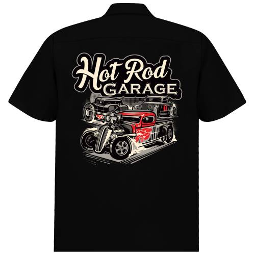 Hot Rod Garage Work shirt - Black - Click Image to Close